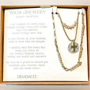 Your Journey Beaded Cross Necklace - Champagne